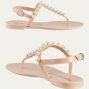 Stuart Weitzman Goldie Pearl Jelly Sandals